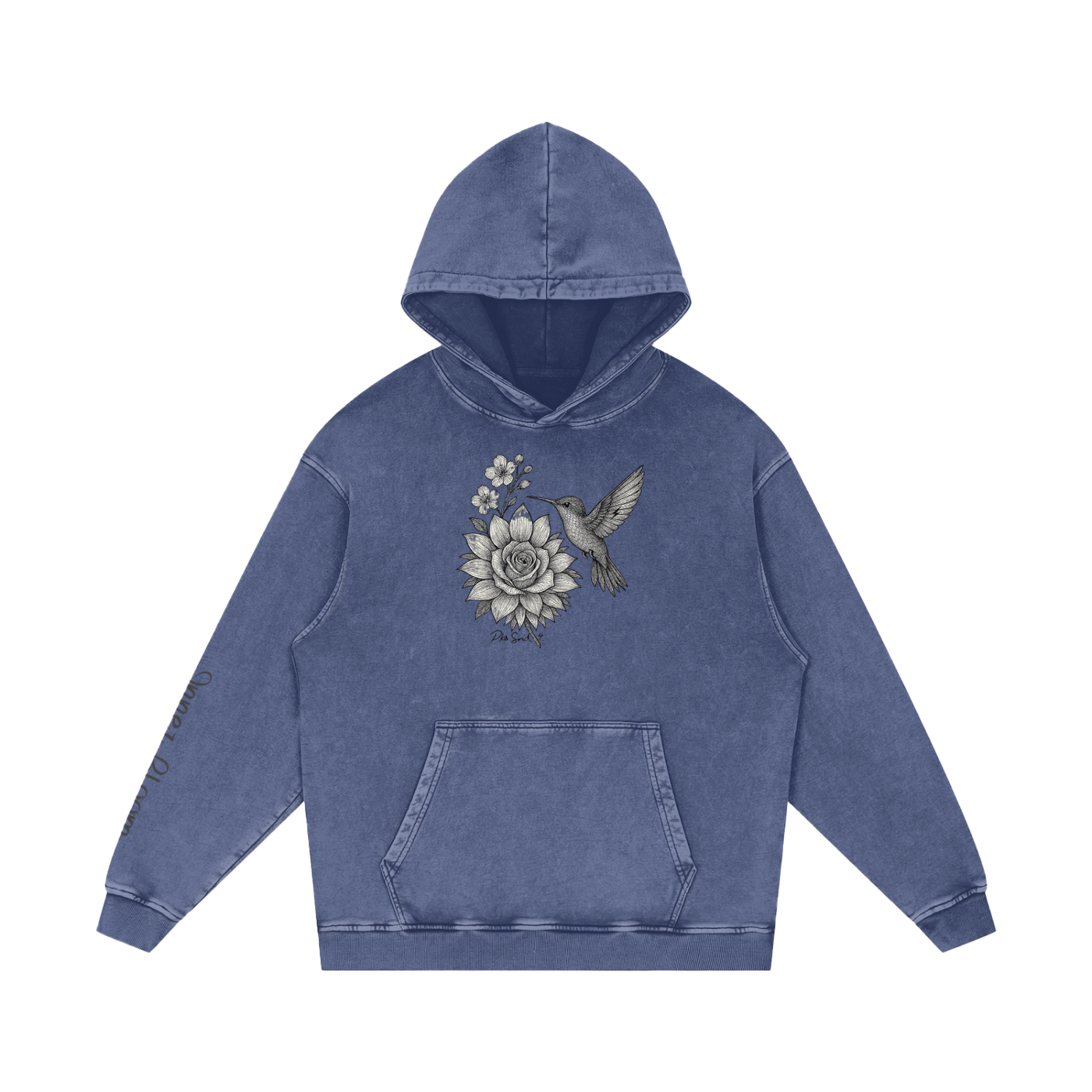 “Inner Bloom” Snow Washed Loose Cotton Hoodie Pks Snd
