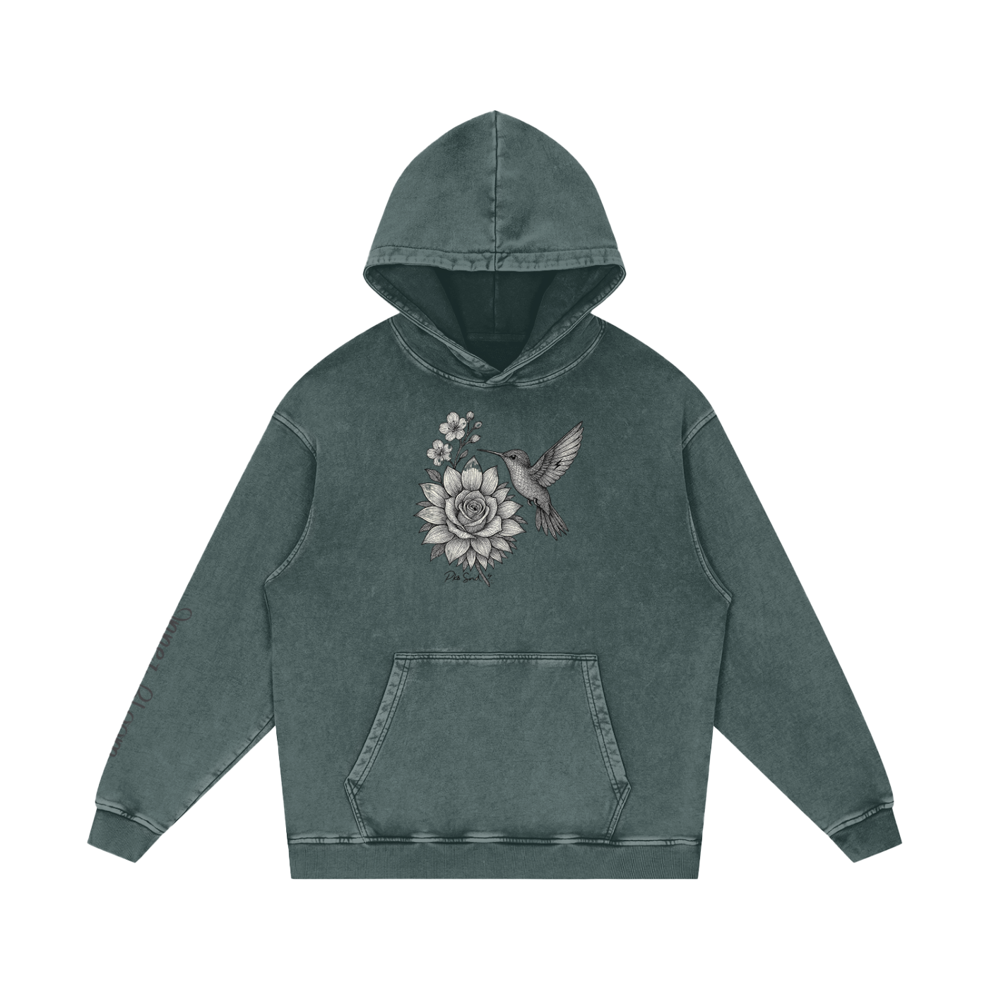 “Inner Bloom” Snow Washed Loose Cotton Hoodie Pks Snd