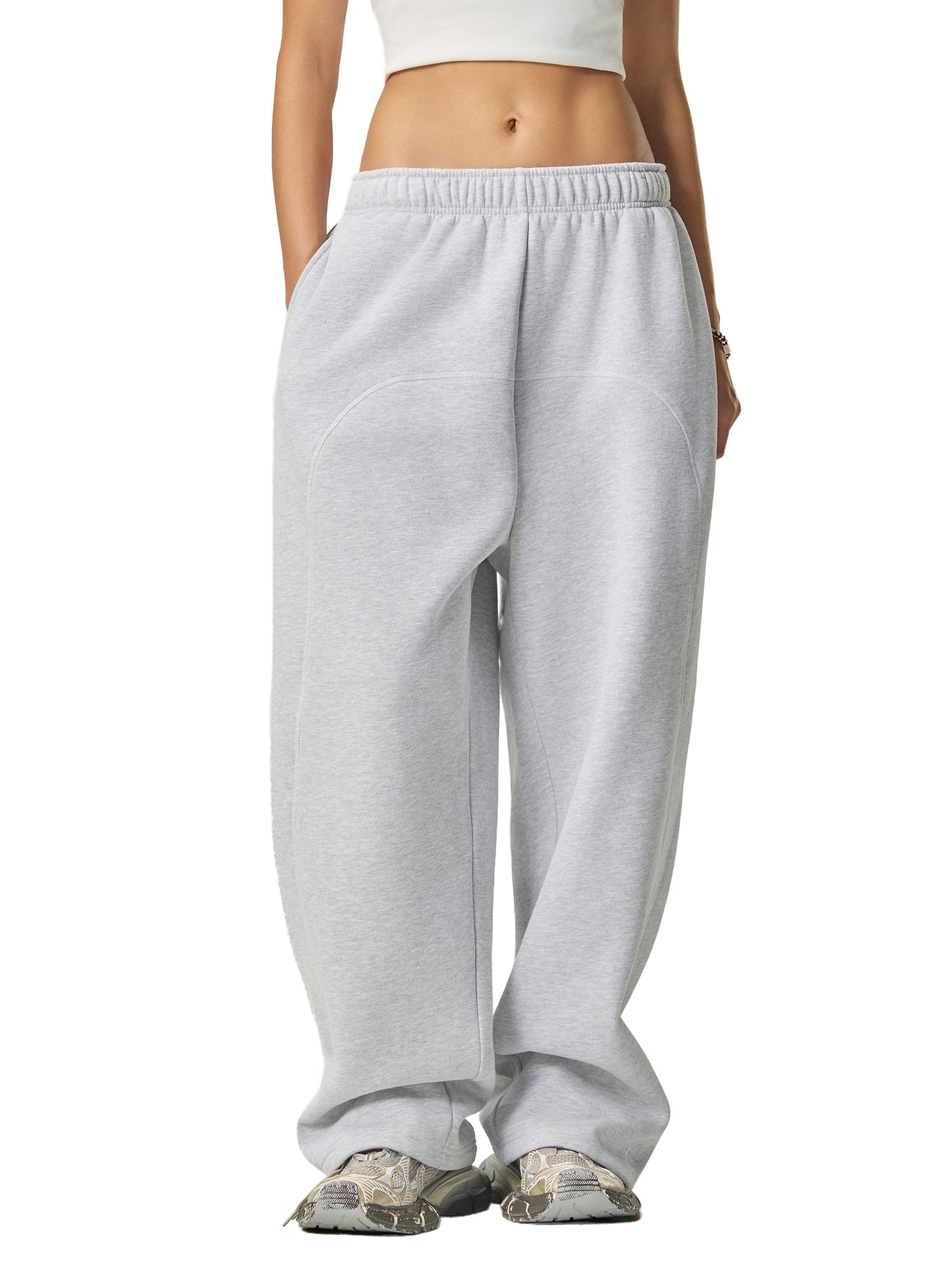 Contrast-Stitched Fleece Sweatpants